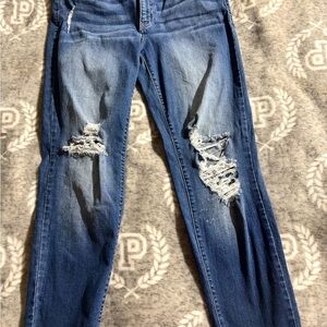 KanCan High Rise Distressed Blue Jeans